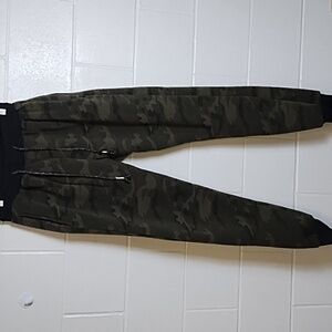 Huntington Beach Soft Sherpa Fleece Lined Knit Camo Jogger Utility Lounge Pants